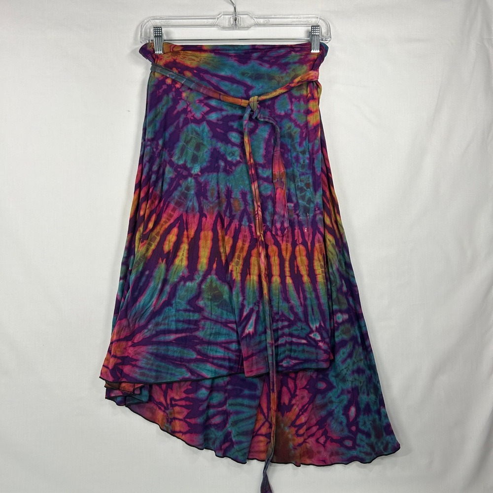 Culture Shop Tie Dye Wrap Skirt Rainbow Hippie Festival Boho Midi Maxi One Size